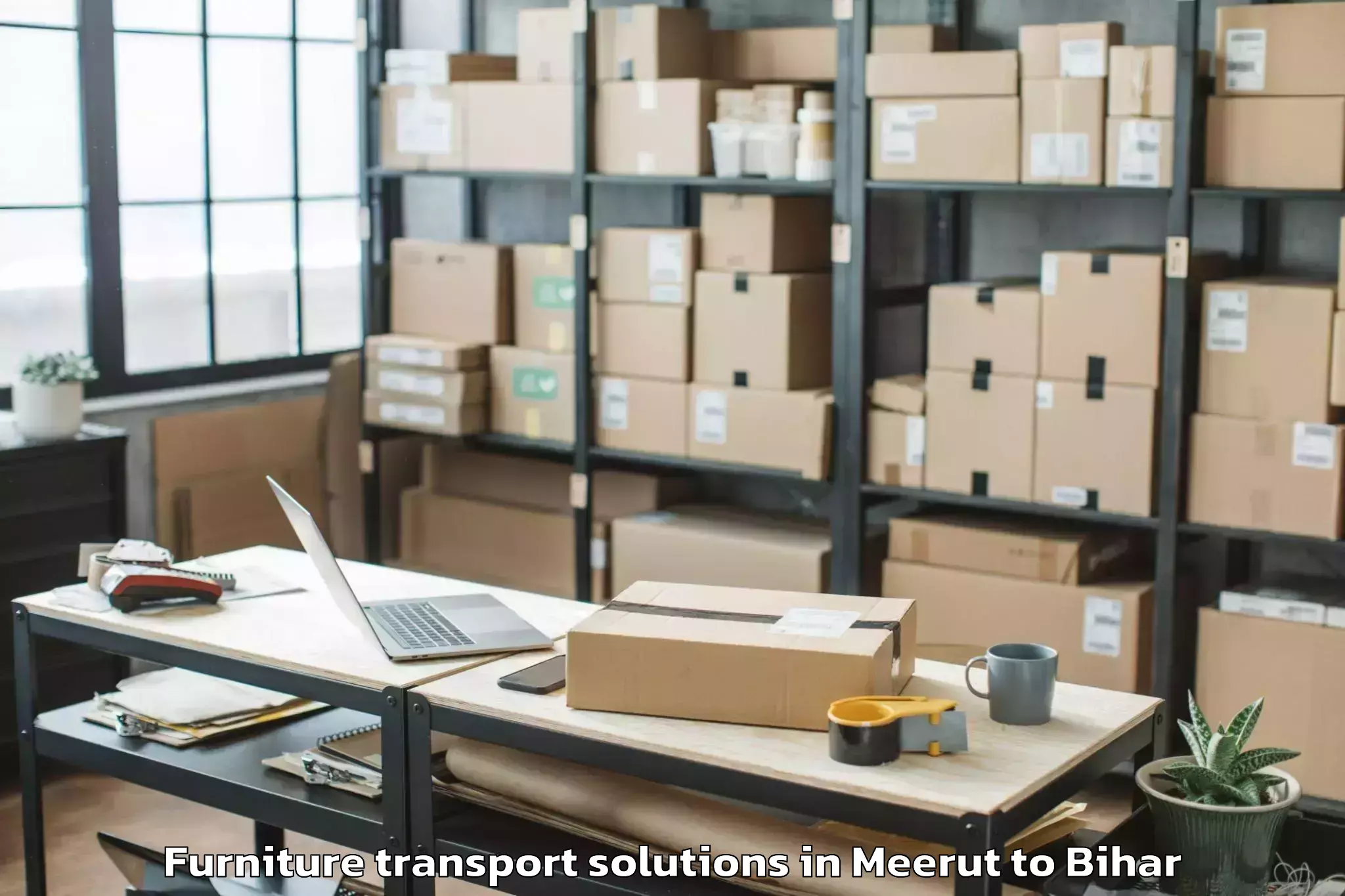 Get Meerut to Drb Mall Furniture Transport Solutions